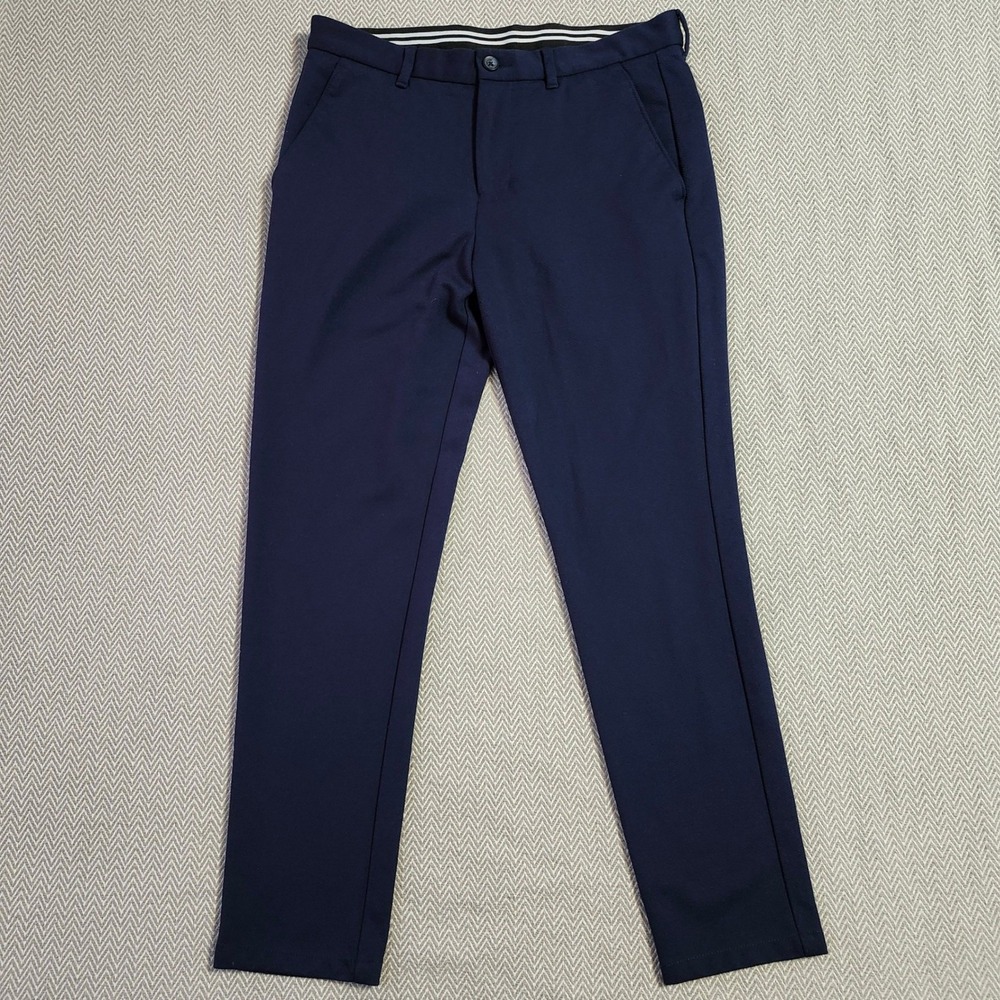 Code Drumtrouser Mens Navy Blue Cropped Fit Stretch Trousers Pants 32 Inch 4423